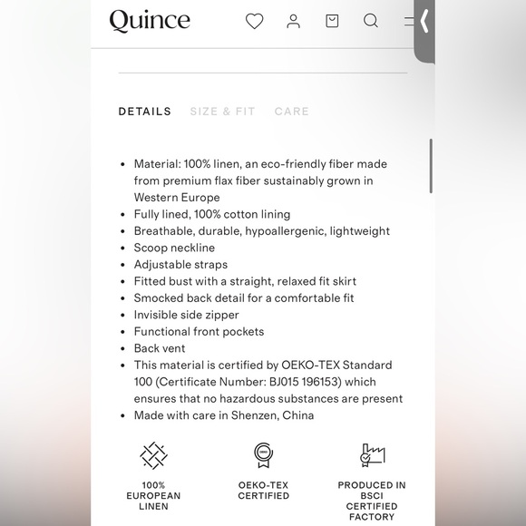 Quince 100% European Linen Scoop Neck Midi Dress - Navy - Picture 8 of 11